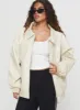 Goldsmith Faux Leather Bomber Jacket Cream sold by Princess Polly