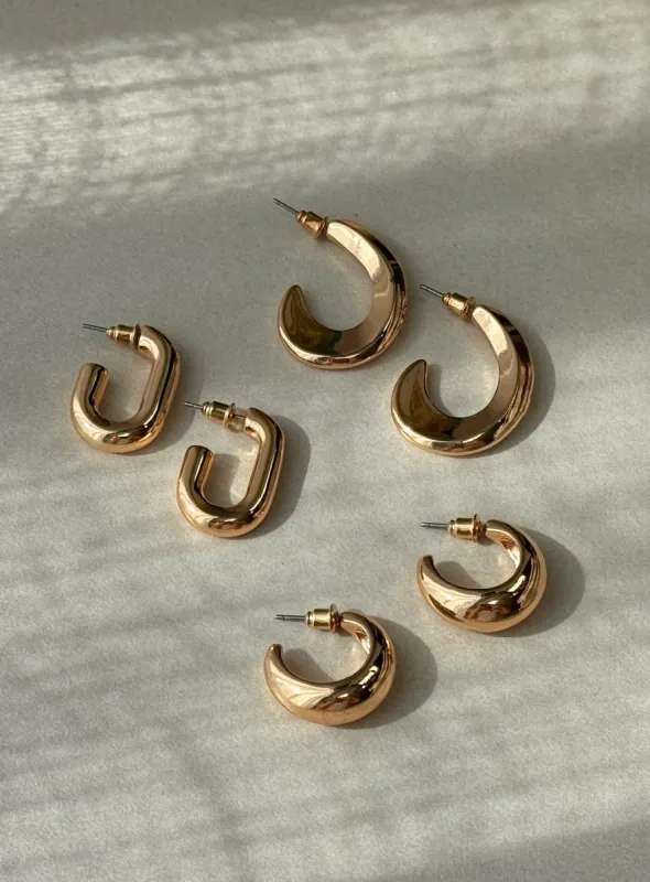 Dalena Earring Pack Gold sold by Princess Polly