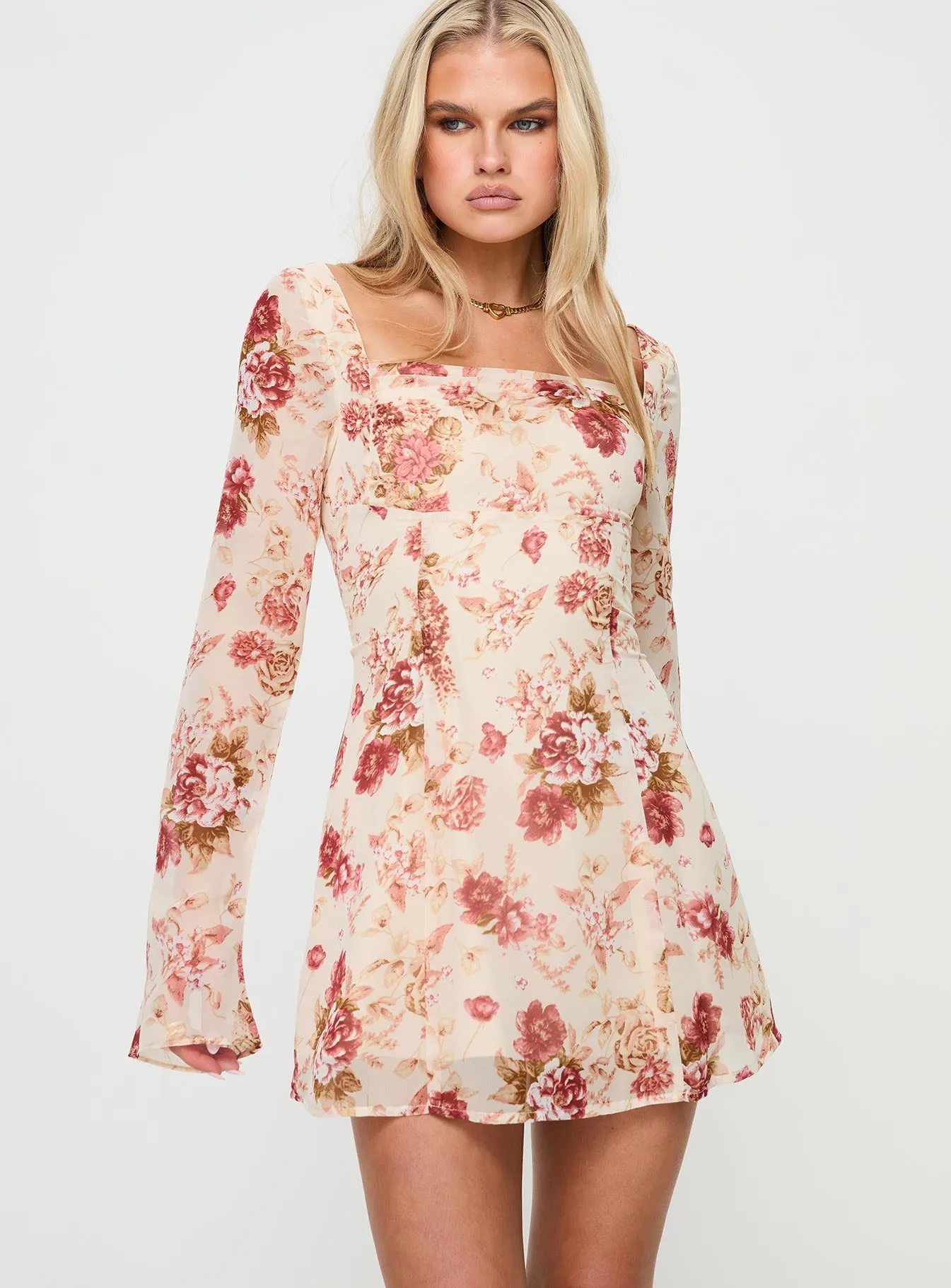 Valentin Long Sleeve Mini Dress Floral sold by Princess Polly product image thumbnail 2
