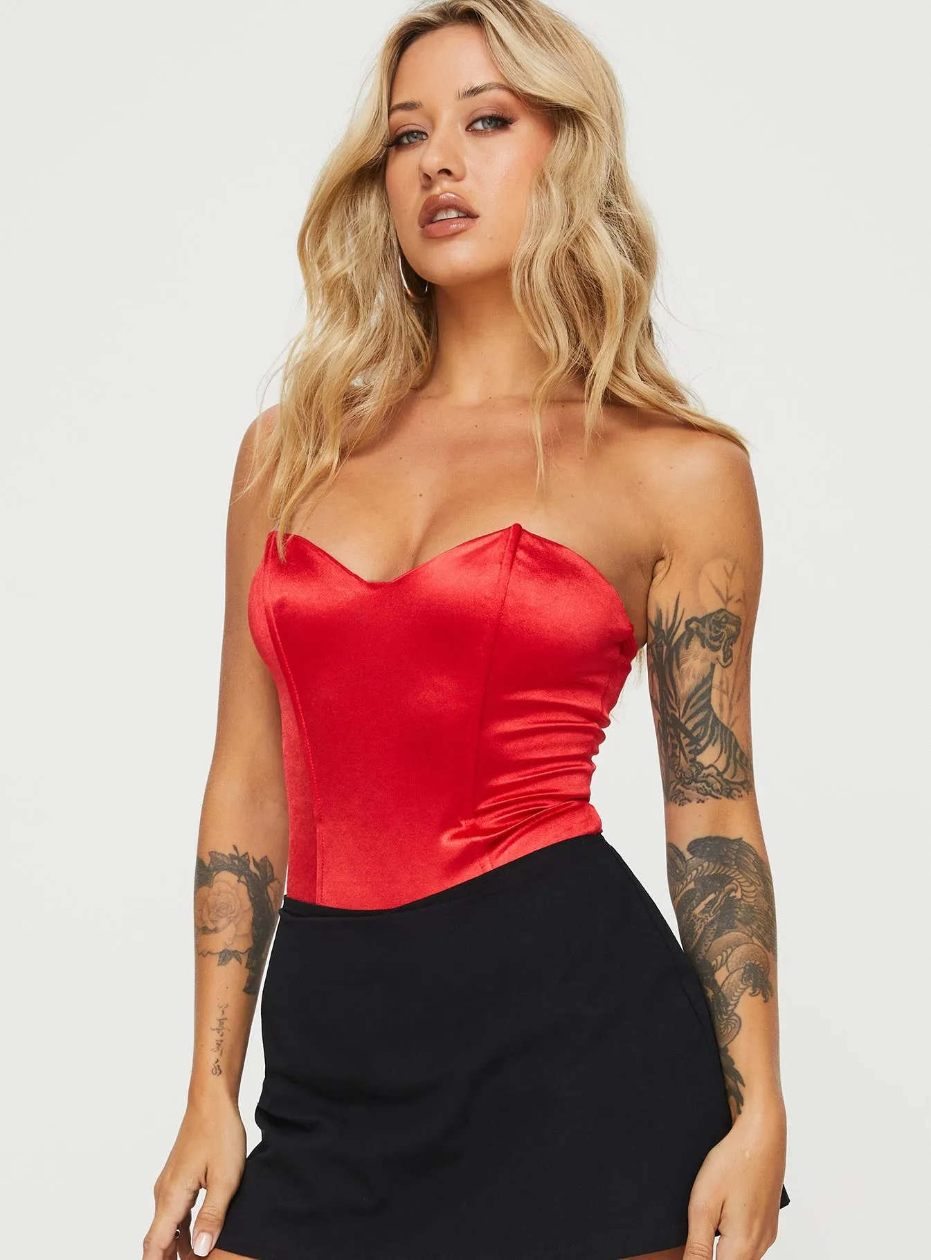 Huttley Bodysuit Red sold by Princess Polly product image thumbnail 2