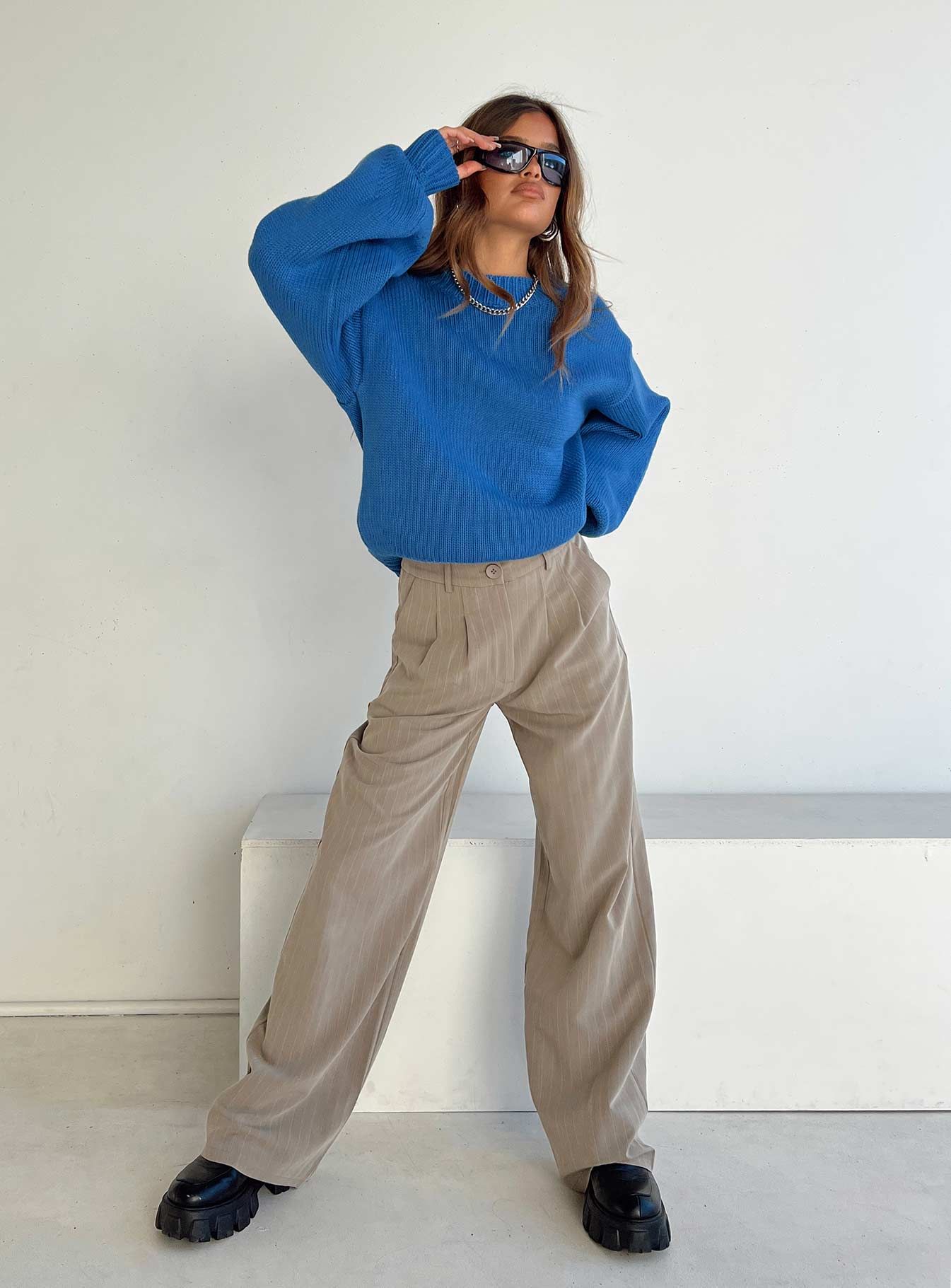 Harmony Knit Sweater Blue sold by Princess Polly product image thumbnail 4