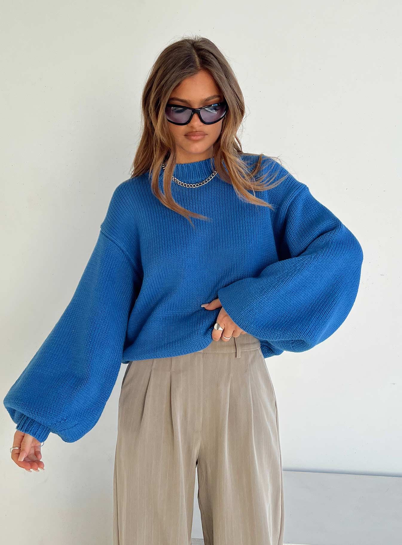 Harmony Knit Sweater Blue sold by Princess Polly product image thumbnail 3