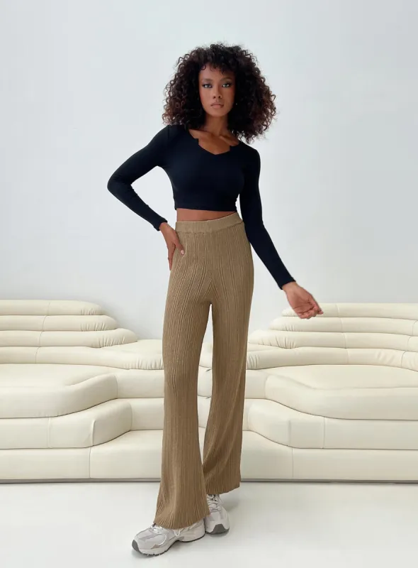 Lexie Knit Pants Beige Marle sold by Princess Polly
