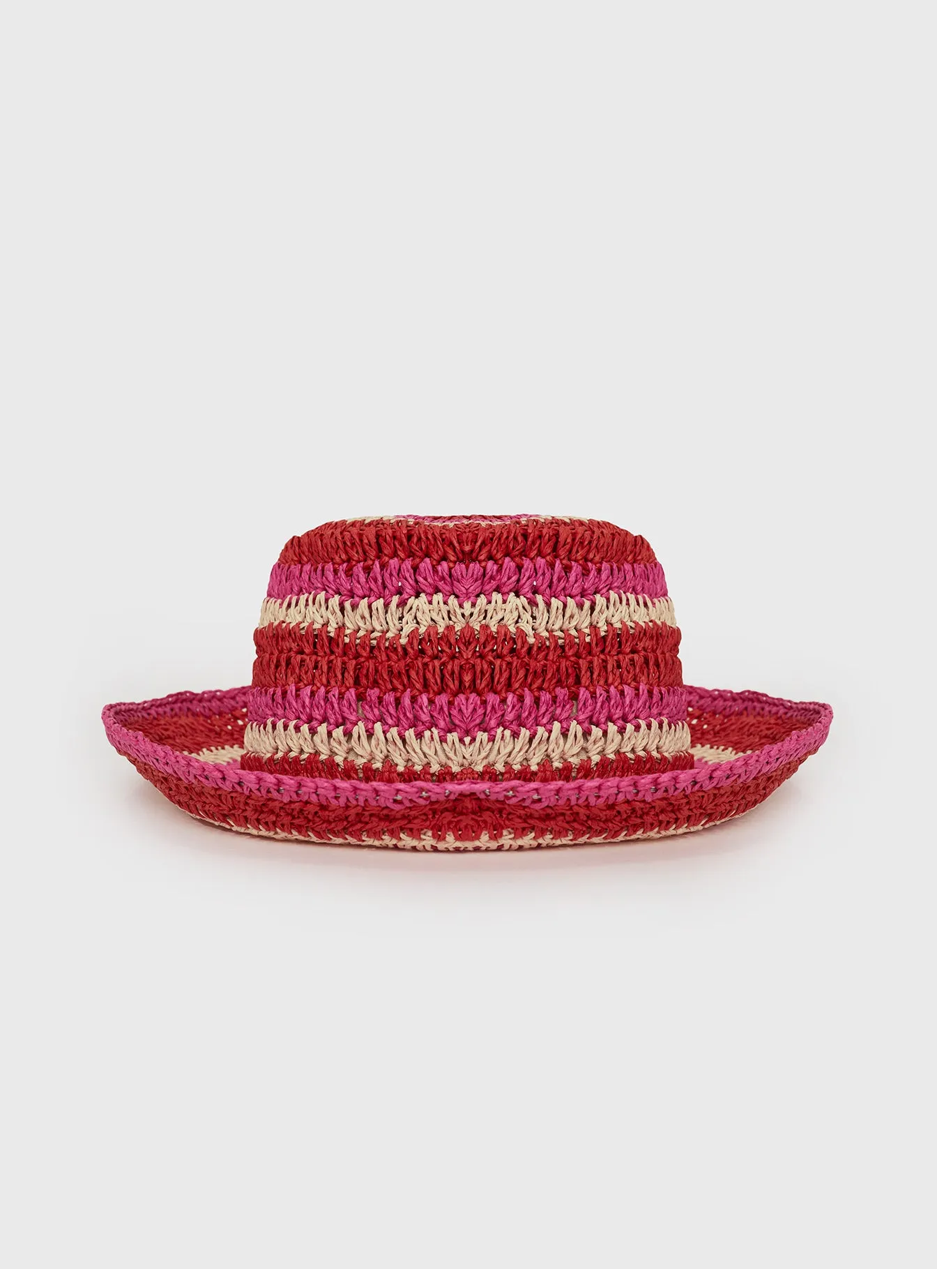 Alonza Crochet Bucket Hat Pink/red sold by Princess Polly product image thumbnail 3