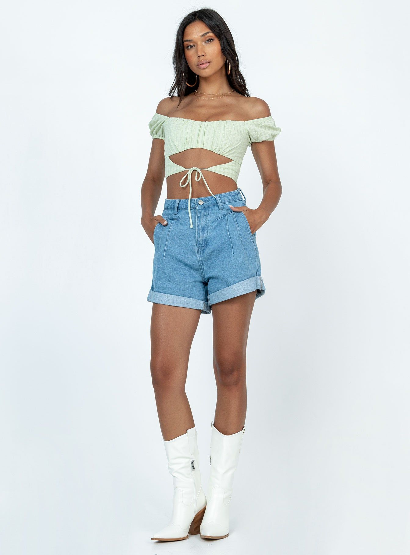 Lennox Denim Shorts Denim sold by Princess Polly product image thumbnail 2