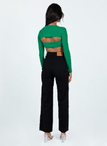 Vamp Wide Leg Denim Jeans Black sold by Princess Polly