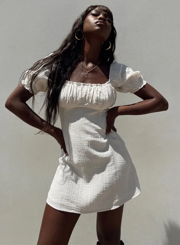Langham Mini Dress Ivory sold by Princess Polly