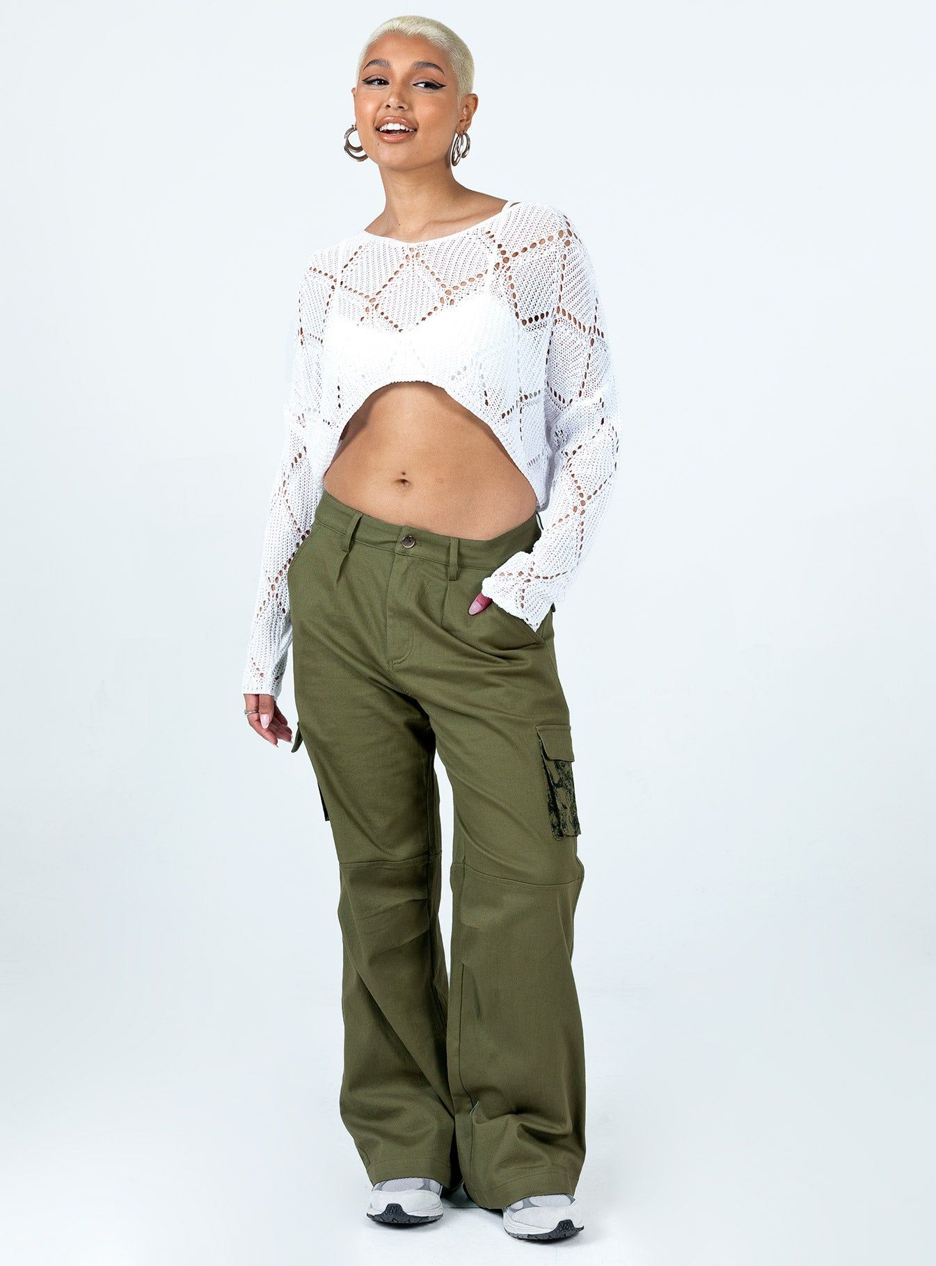 Paisley Tattoo Cargo Pants Khaki sold by Princess Polly product image thumbnail 3