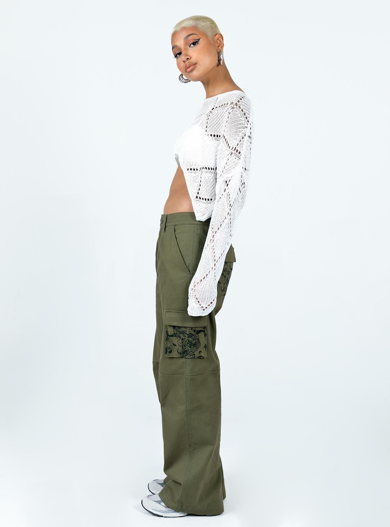 Paisley Tattoo Cargo Pants Khaki sold by Princess Polly product image thumbnail 4