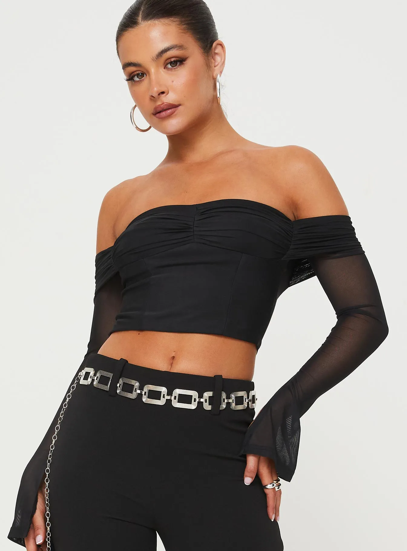 Botello Off The Shoulder Top Black sold by Princess Polly product image thumbnail 2