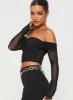 Botello Off The Shoulder Top Black sold by Princess Polly