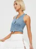 Thayer Denim Vest Top Mid Blue sold by Princess Polly