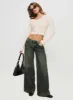 Ribbon Stamp Wide Leg Jeans Antique Wash Petite sold by Princess Polly