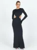 Heuston Backless Maxi Dress Black sold by Princess Polly
