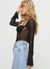 Dyer Sheer Sleeve Bodysuit Black sold by Princess Polly