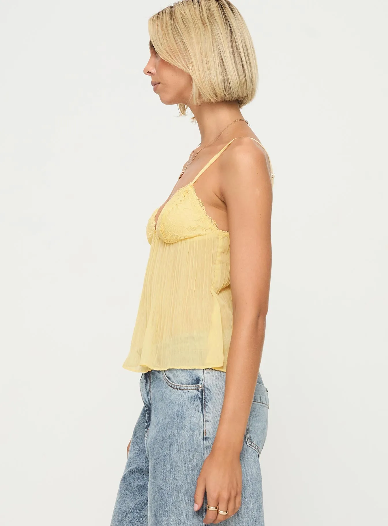 Zami Pleat Top Lemon sold by Princess Polly product image thumbnail 4