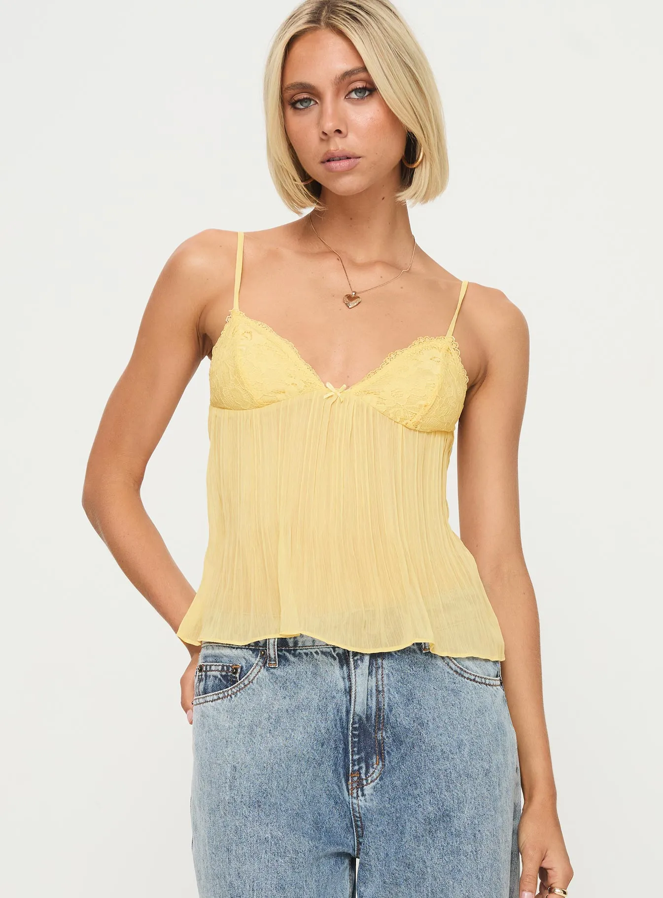 Zami Pleat Top Lemon sold by Princess Polly product image thumbnail 2