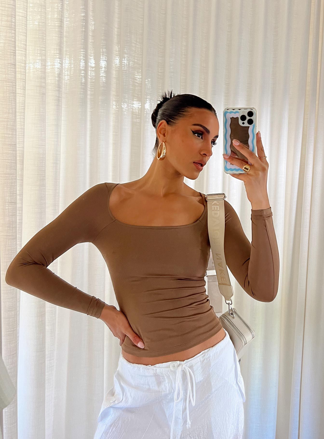 Powell Long Sleeve Top Brown sold by Princess Polly