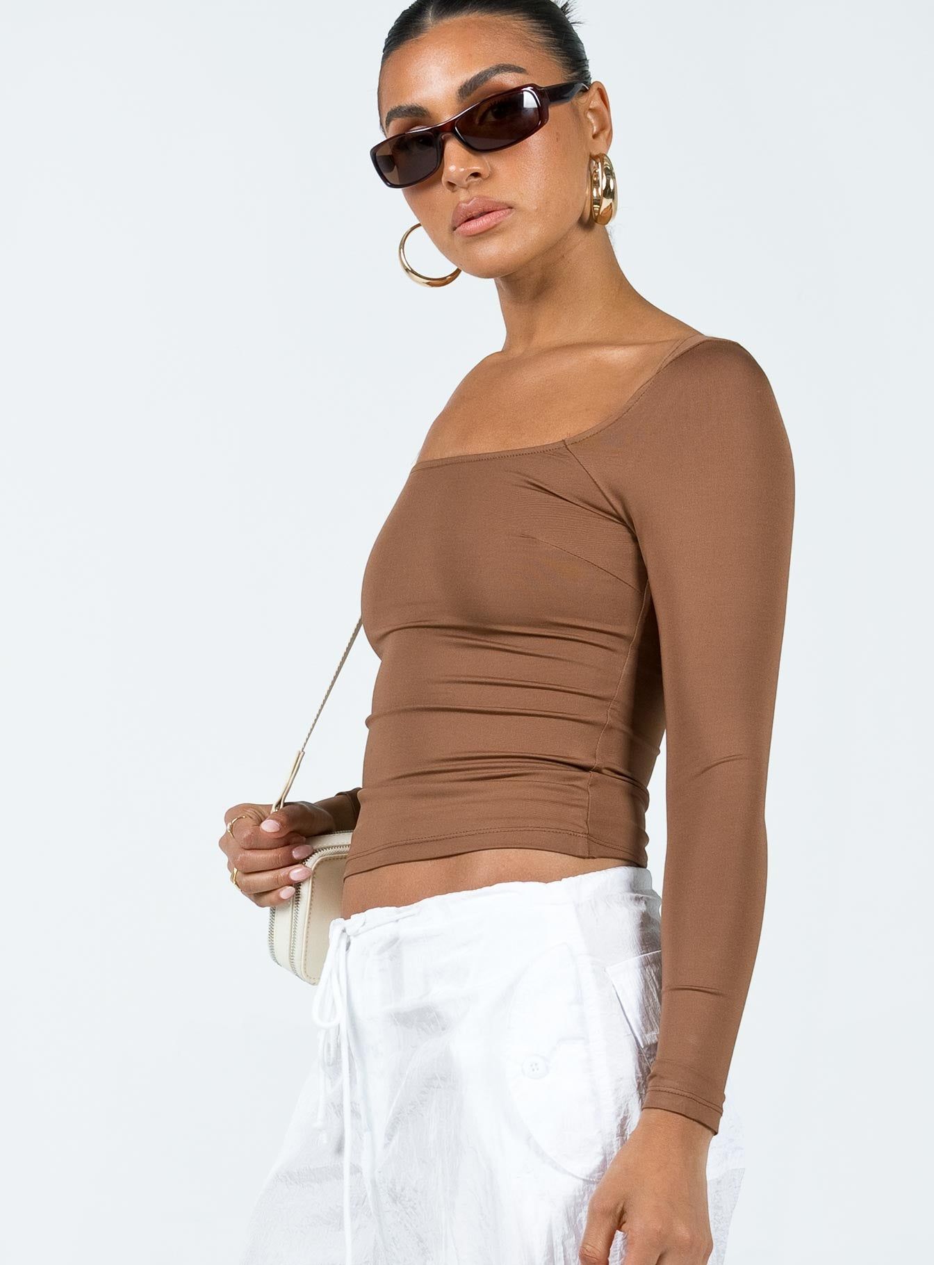Powell Long Sleeve Top Brown sold by Princess Polly product image thumbnail 4