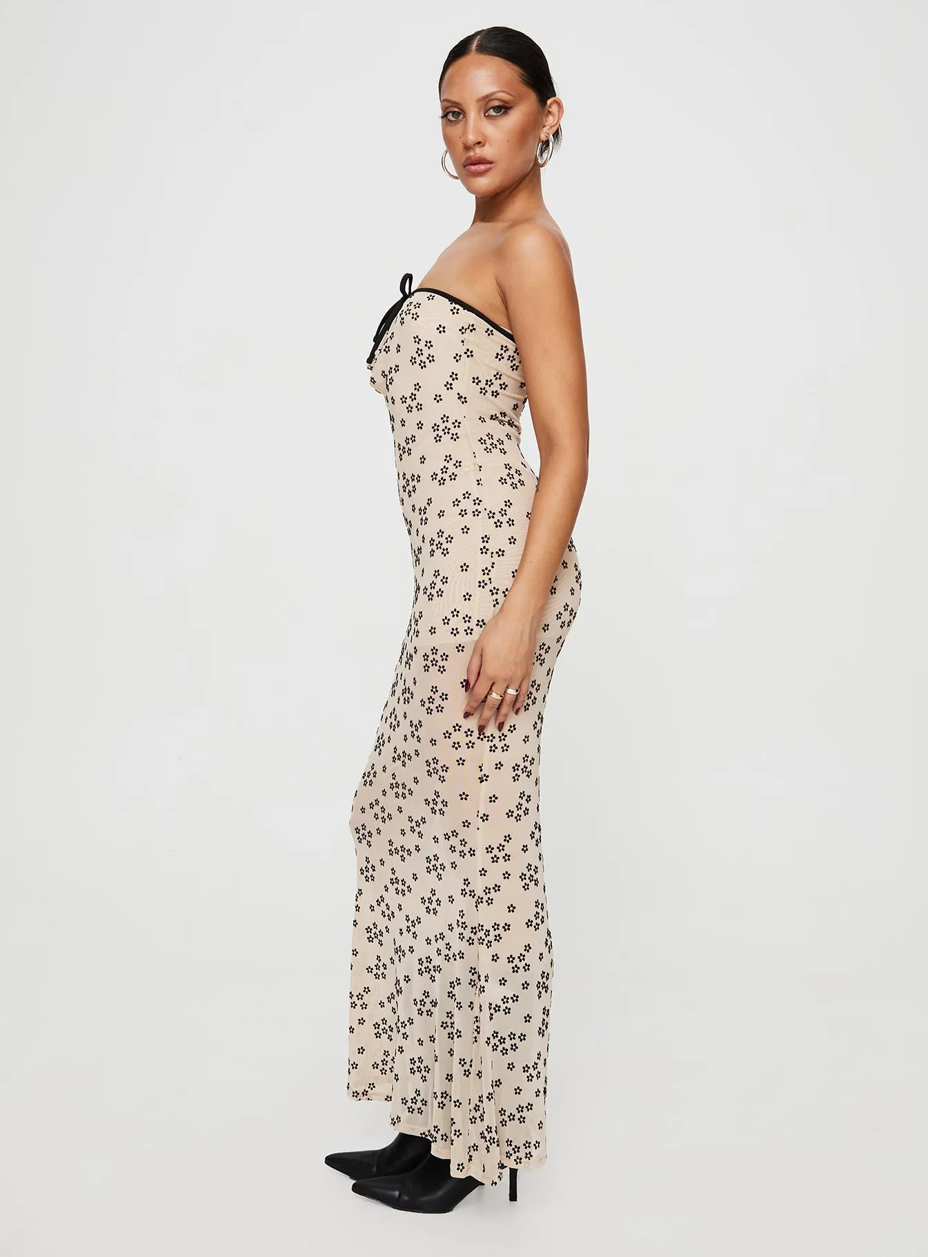 Illuminating Maxi Dress Beige Floral sold by Princess Polly product image thumbnail 3