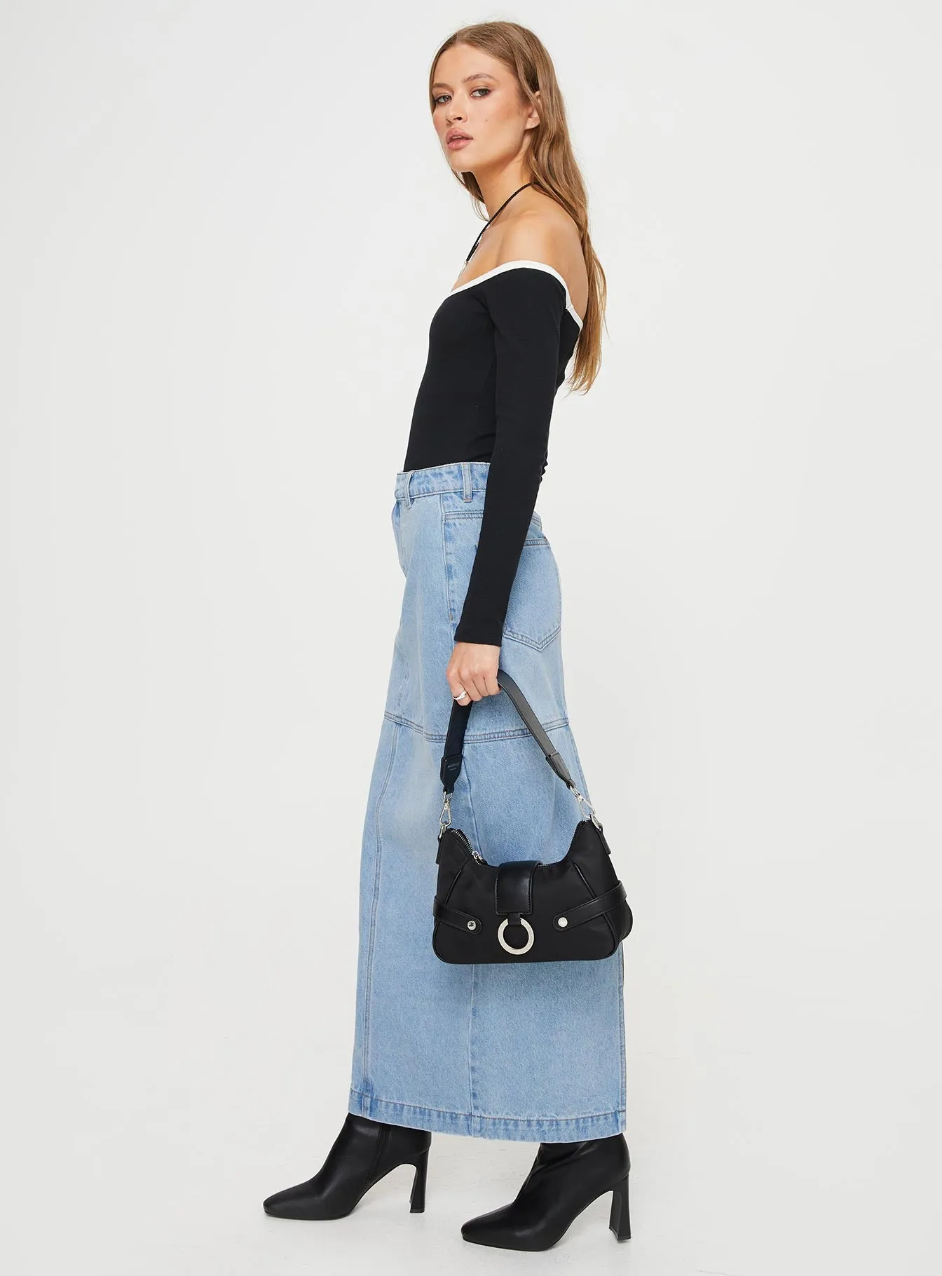 Markanna Denim Midi Skirt Light Wash sold by Princess Polly product image thumbnail 3