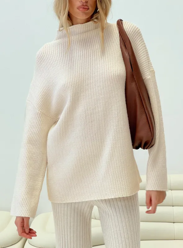 Estevan Sweater Cream sold by Princess Polly