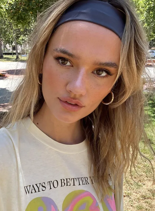 The Juney Nylon Headband Slate sold by Princess Polly