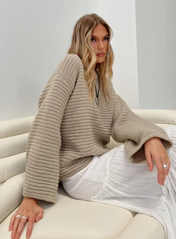 Kyrie Sweater Brown sold by Princess Polly