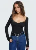 Peekaboo Long Sleeve Bodysuit Black sold by Princess Polly