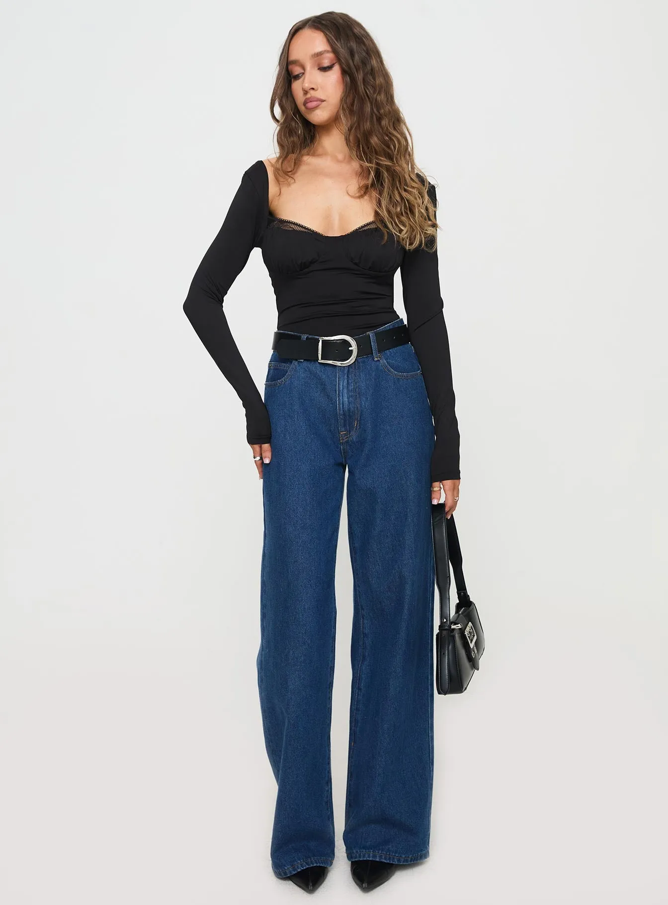 Peekaboo Long Sleeve Bodysuit Black sold by Princess Polly product image thumbnail 3