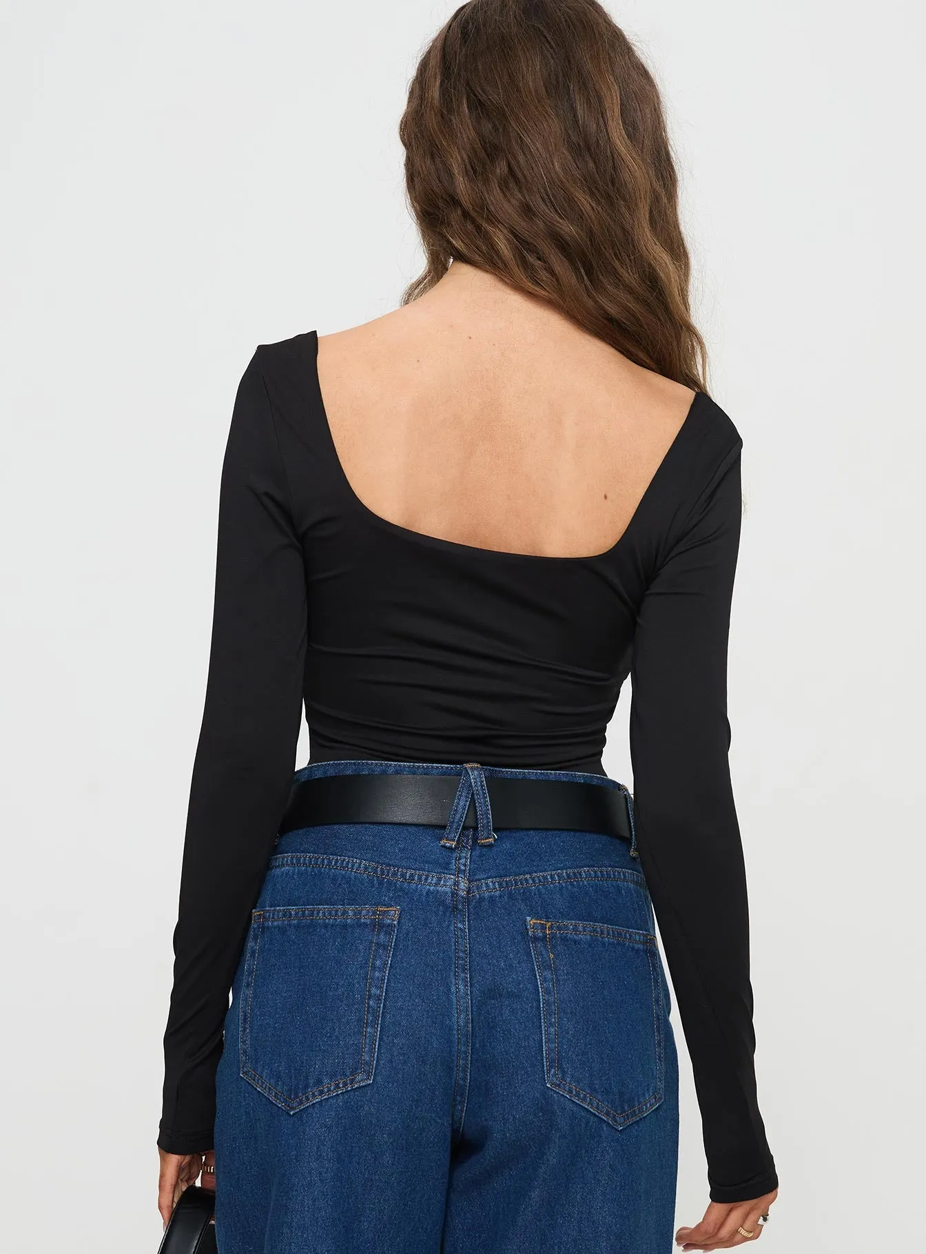 Peekaboo Long Sleeve Bodysuit Black sold by Princess Polly product image thumbnail 5