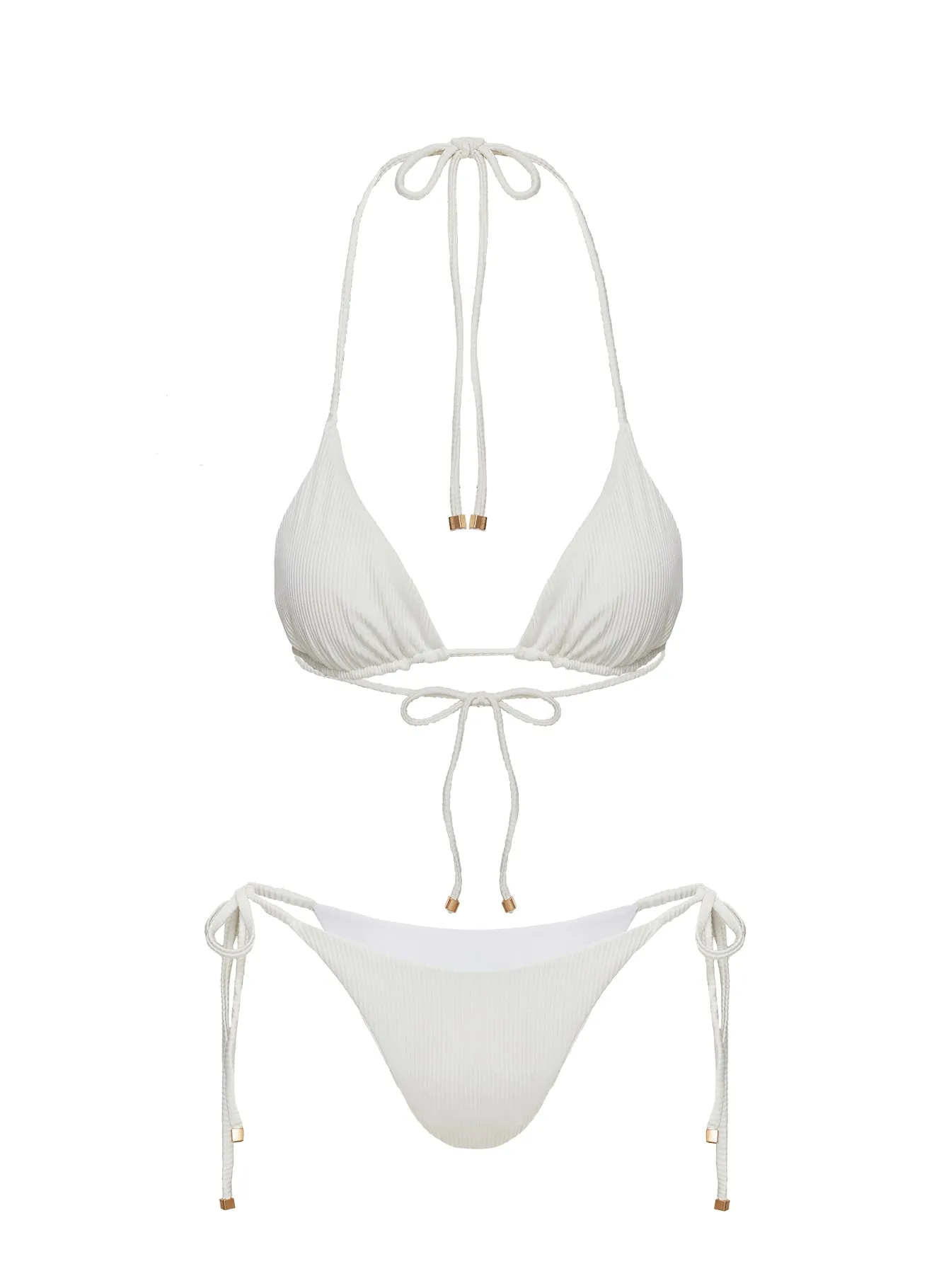 Nevaeh Triangle Ribbed Bikini Top White sold by Princess Polly product image thumbnail 5