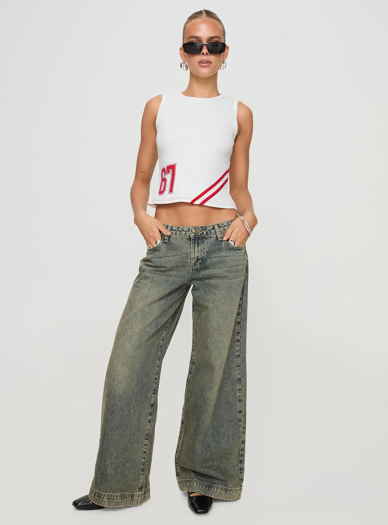 Fast 67 Tank Top White / Red sold by Princess Polly product image thumbnail 3