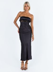 Bellwood Strapless Maxi Dress Black sold by Princess Polly