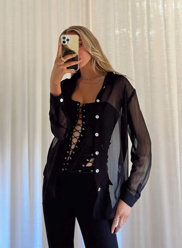Deacon Shirt Black sold by Princess Polly