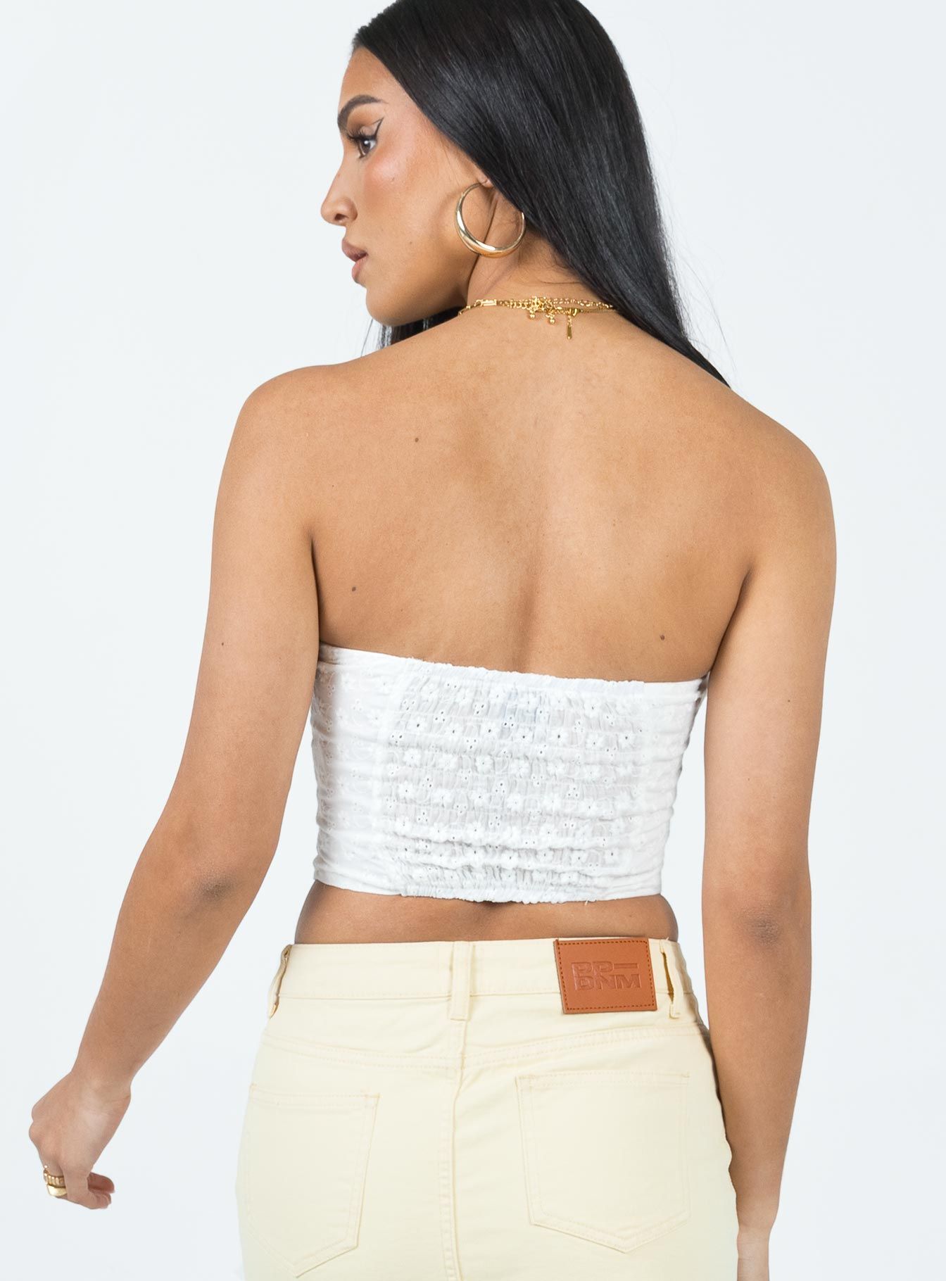 In the Moment Strapless Top White Broderie sold by Princess Polly product image thumbnail 5