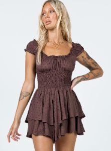 The Love Galore Romper Brown sold by Princess Polly