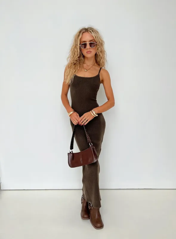 Kattan Maxi Dress Chocolate sold by Princess Polly