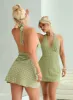 Kopra Halter Mini Dress Green sold by Princess Polly