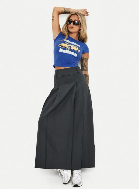 Boss Girl Maxi Skirt Slate sold by Princess Polly