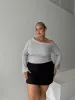 Sina Off The Shoulder Top Grey Curve sold by Princess Polly