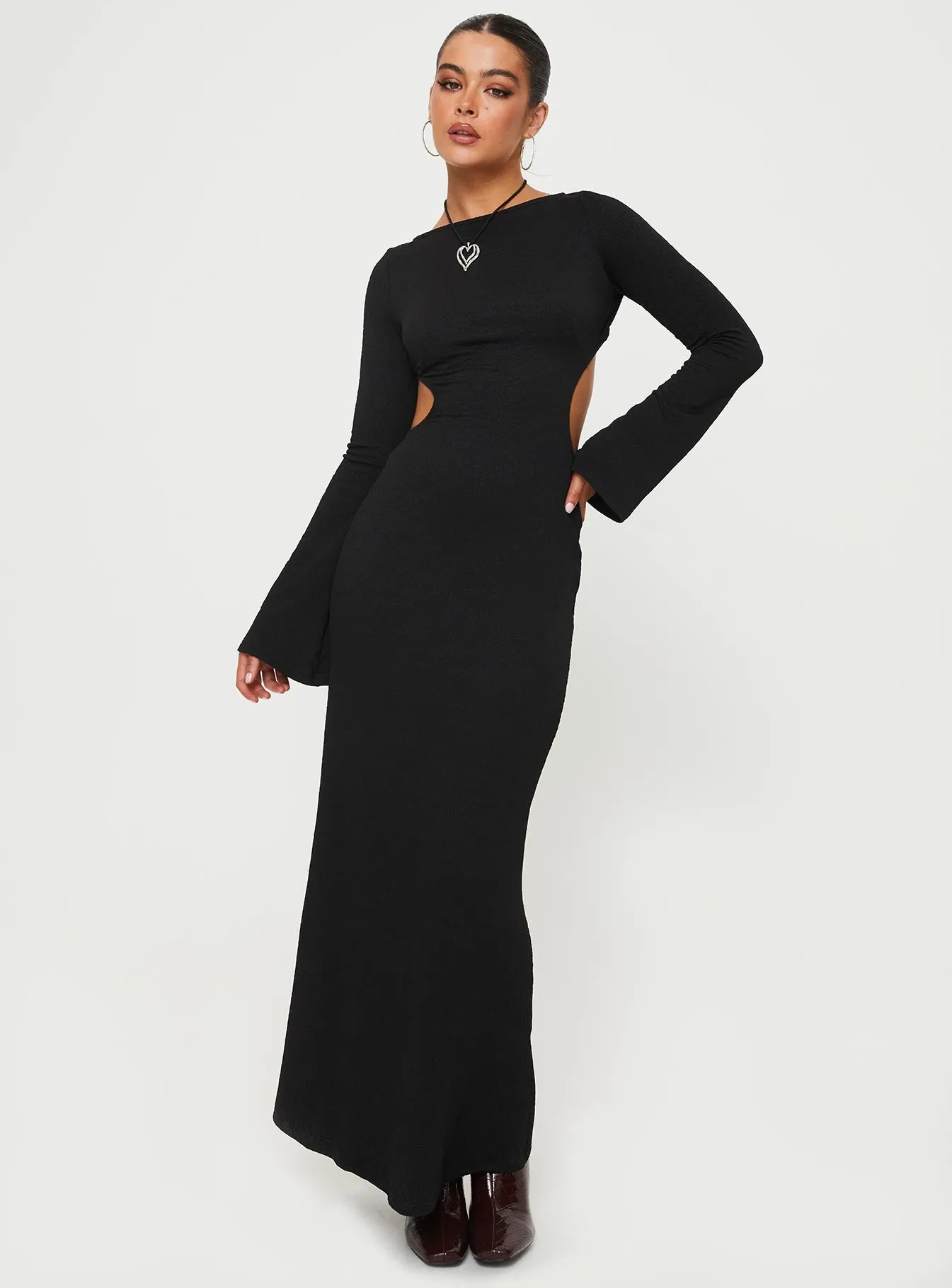 Bordelle Long Sleeve Maxi Dress Black sold by Princess Polly