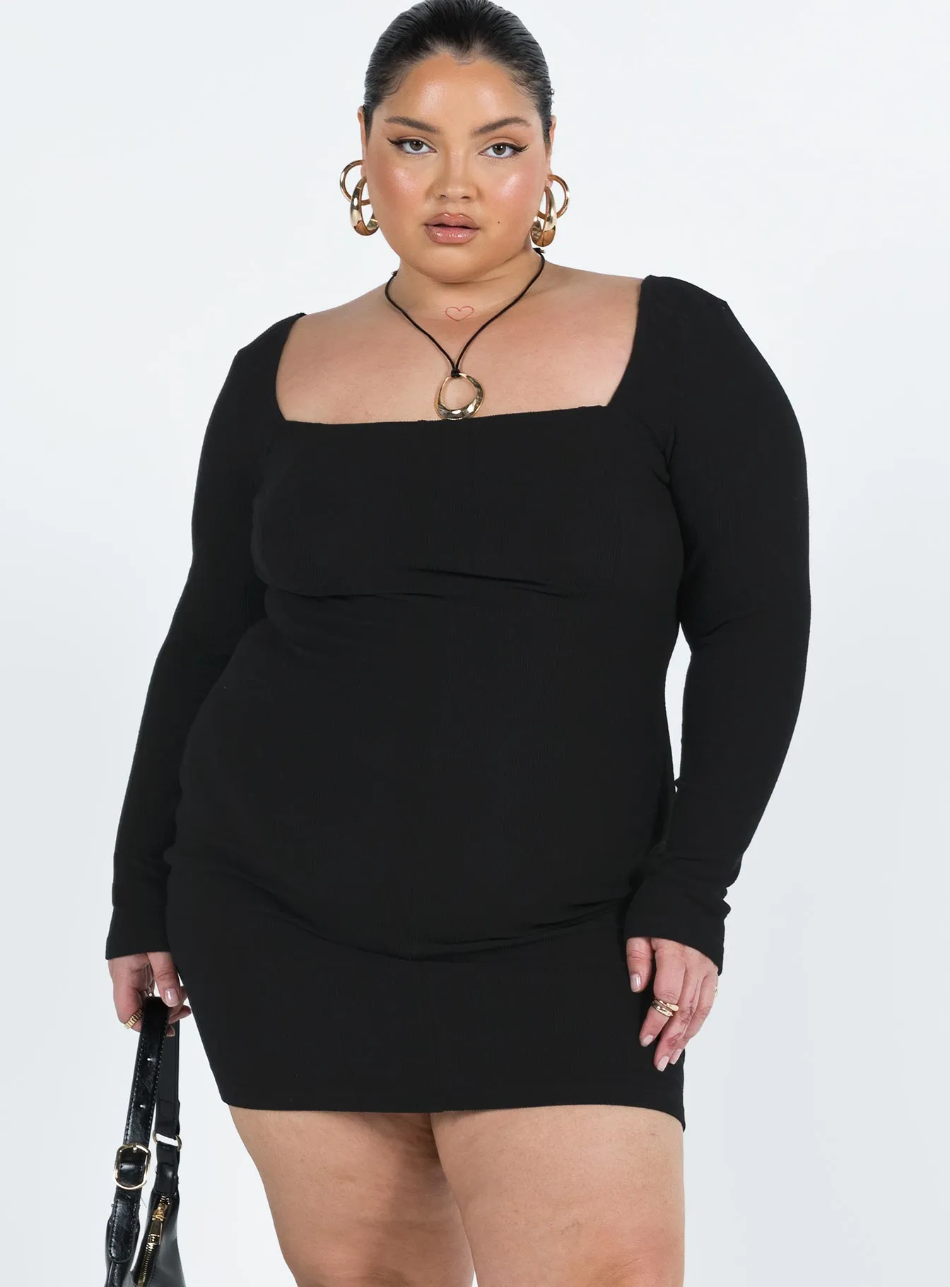 Denielle Mini Dress Black Curve sold by Princess Polly product image thumbnail 2