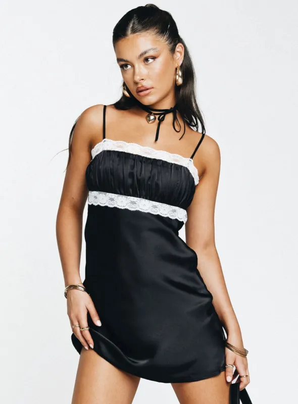 Cristo Mini Dress White / Black sold by Princess Polly
