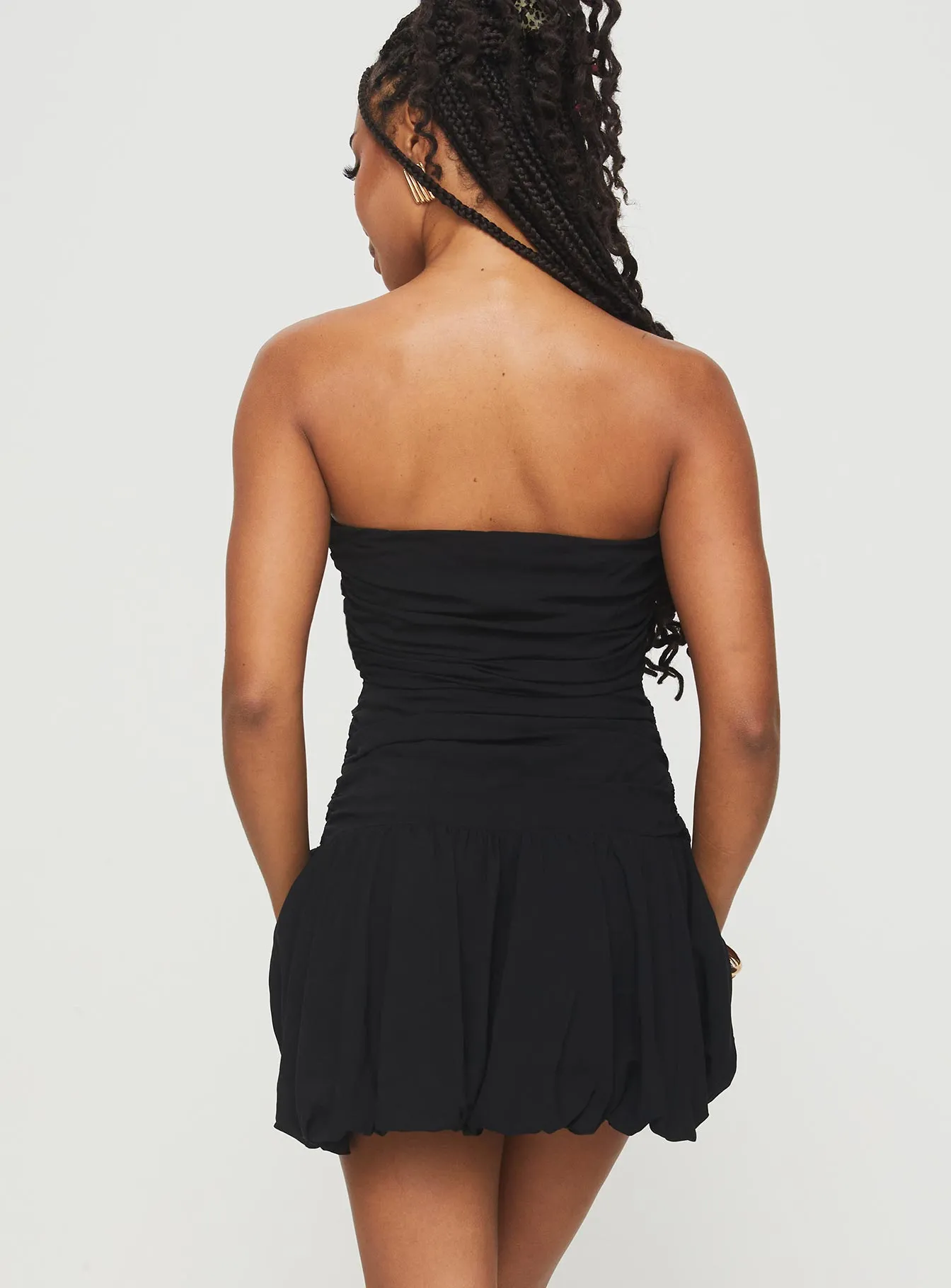 Glamour Girl Strapless Bubble Hem Mini Dress Black sold by Princess Polly product image thumbnail 5