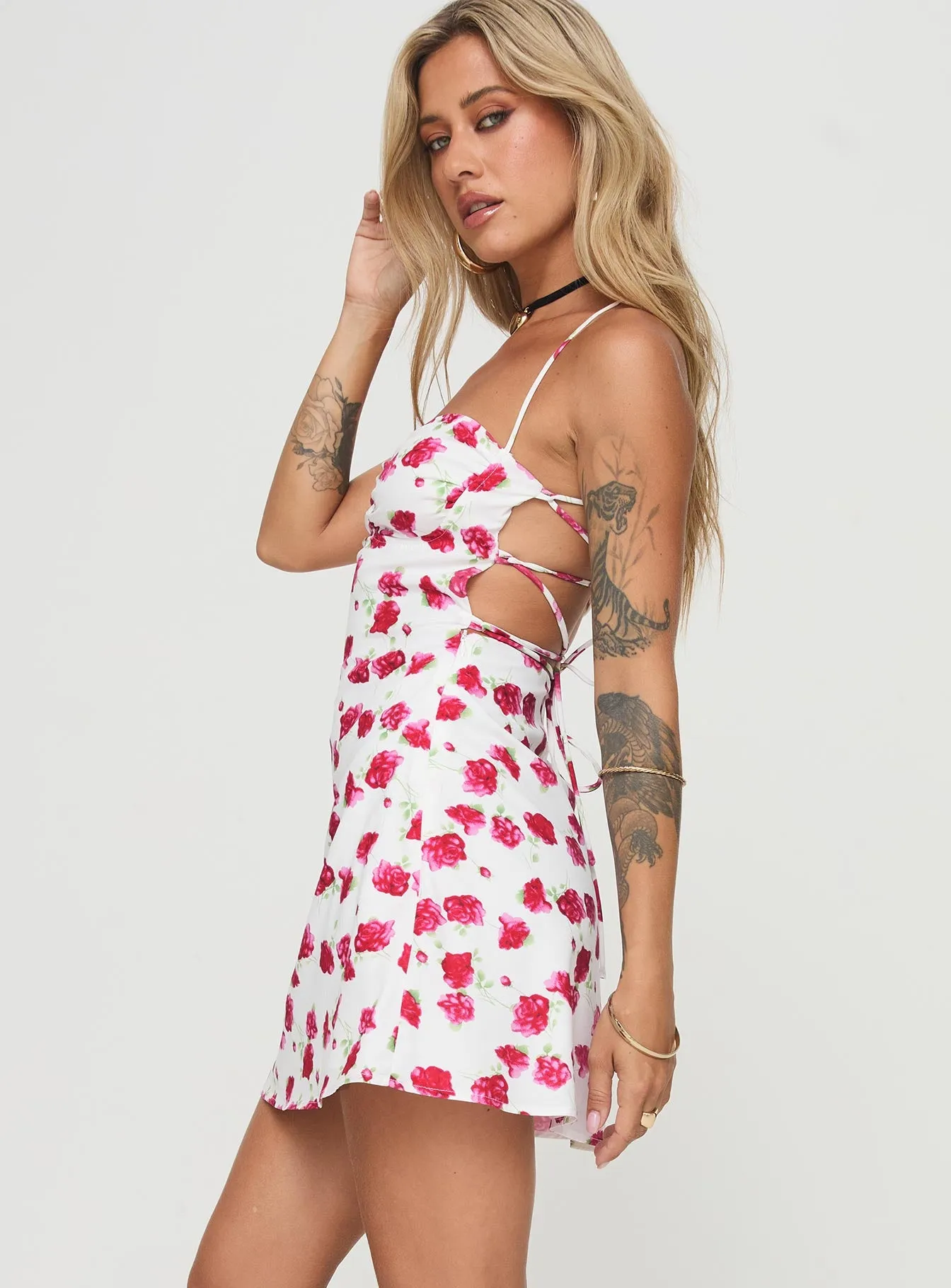 Arslan Mini Dress White Floral sold by Princess Polly product image thumbnail 4