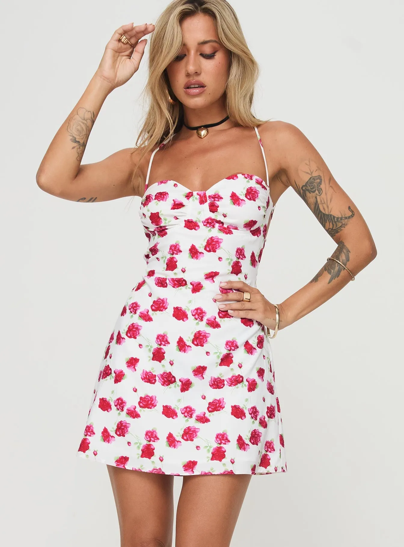 Arslan Mini Dress White Floral sold by Princess Polly product image thumbnail 2