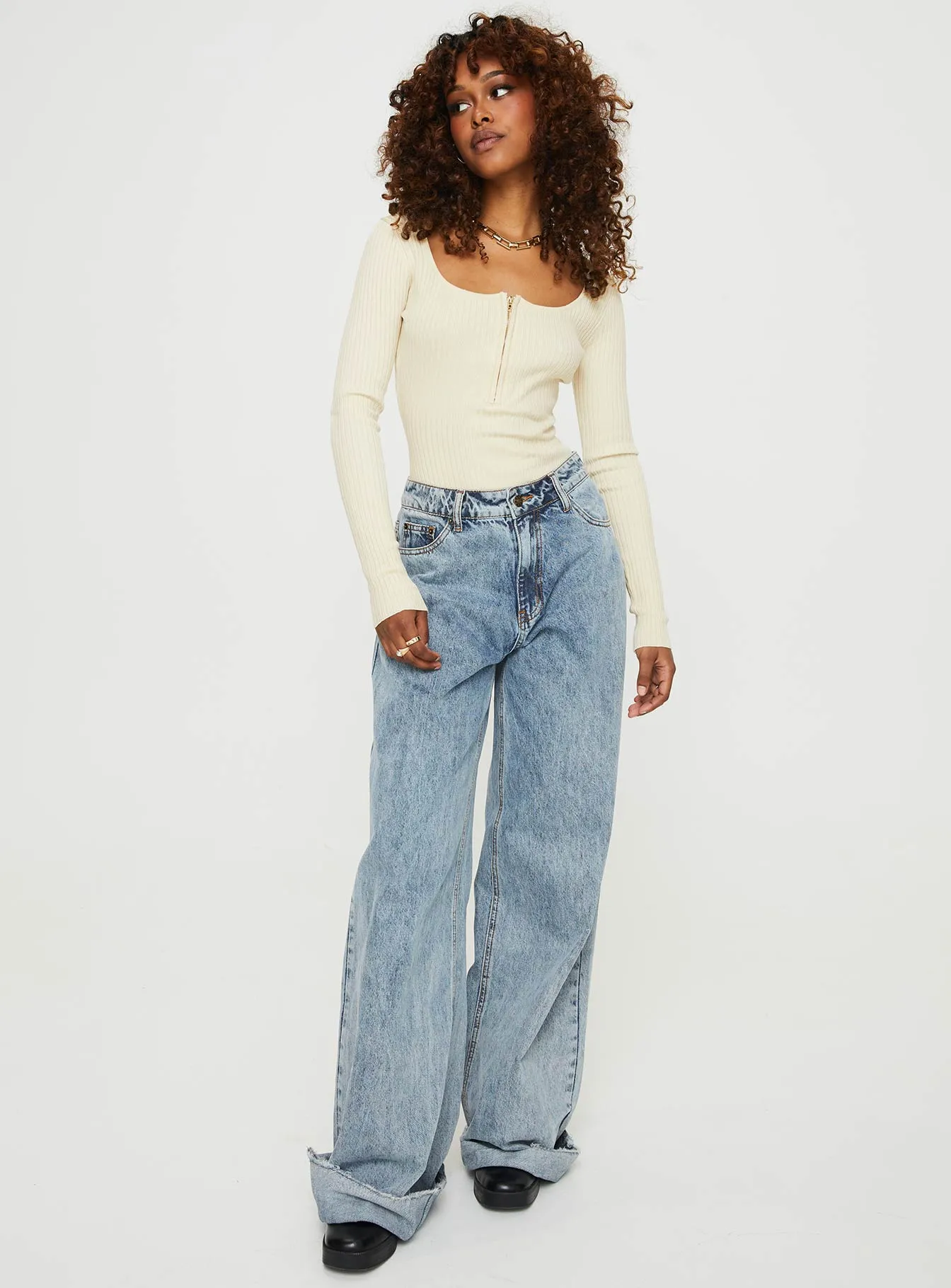 Zuma Long Sleeve Bodysuit Beige sold by Princess Polly product image thumbnail 3