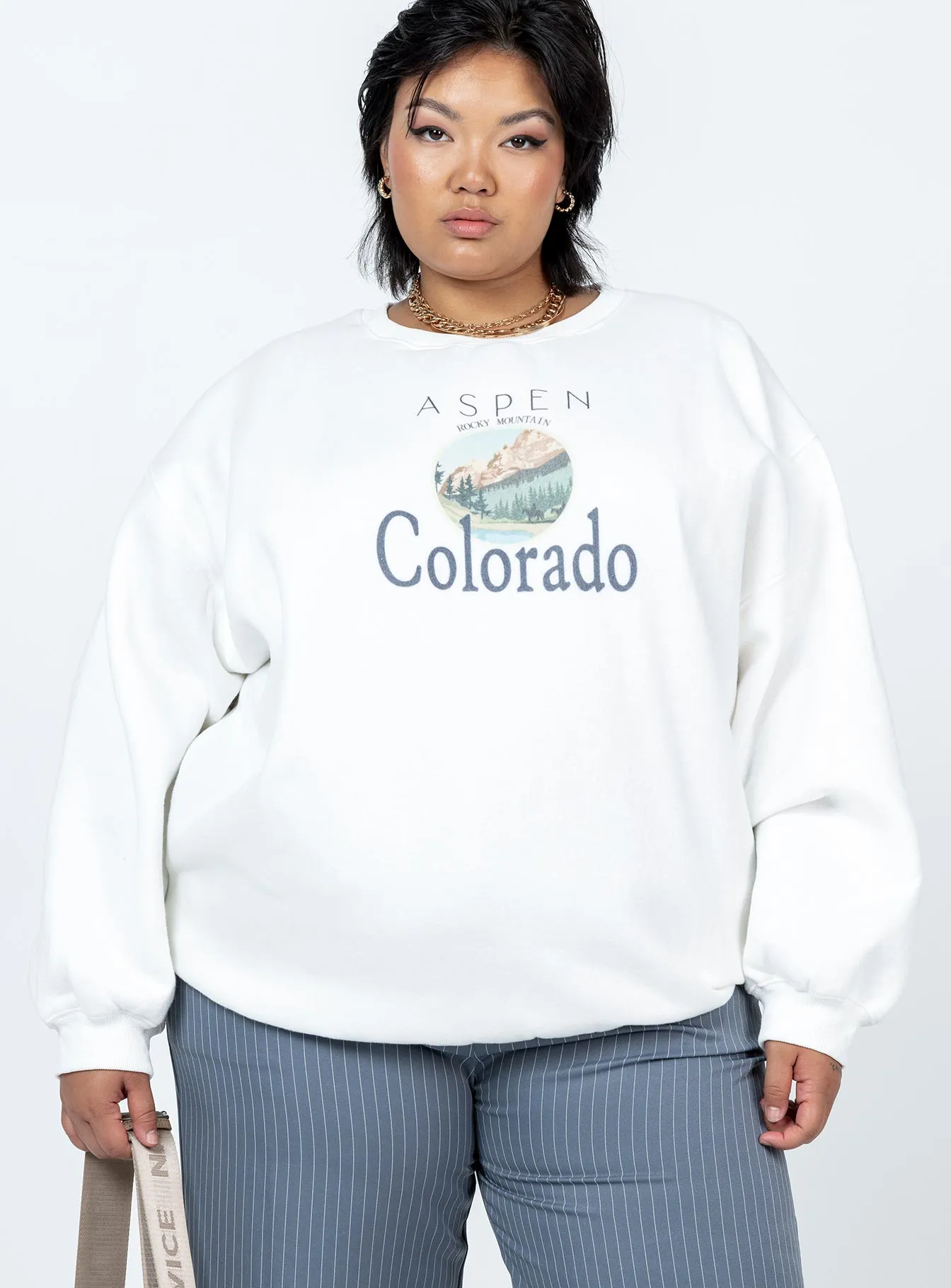 Colorado Oversized Crewneck Sweatshirt White Curve sold by Princess Polly product image thumbnail 2