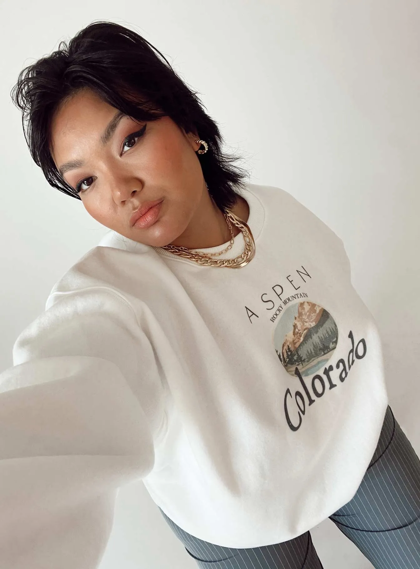 Colorado Oversized Crewneck Sweatshirt White Curve sold by Princess Polly
